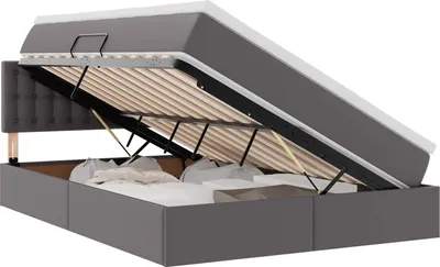 Immagine prodotto di Letto con contenitore e LED Grigio 140 x 190 cm