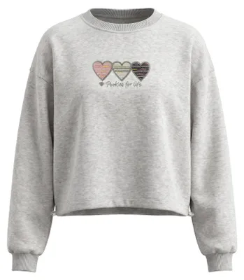 Produktbild von Damen Sweatshirt grau Größe M mit regulärer Passform und klassischem Rundhalsausschnitt