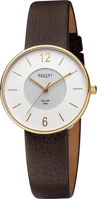 Produktbild von Regent Damen Uhr Armbanduhr Armband aus Apfelschale Analog dunkelbraun D2URBA719