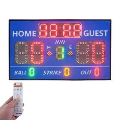 Obrázek produktu pro Sada digitální LED výsledkové tabule s 5 úrovněmi jasu s dálkovým ovládáním 0-99 bodů pro baseballové zápasy Modrá