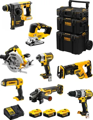 Immagine prodotto di DeWALT Kit DWK805 (DCD996 + DCH273 + DCG405 + DCF887 + DCS334 + DCS367 + DCS570 + DCL050 + 3 x 5,0 Ah + DCB115 + 3en1 Caddy)