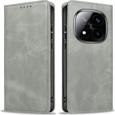 Produktbild von Handyhülle für Xiaomi Redmi Note 14 Pro 5G Kunstleder Flip Cover Hülle Handytasche Case Kartenfach Farbe: Grau