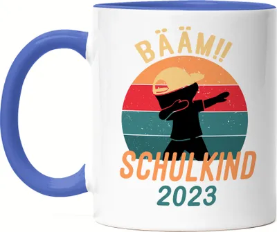 Produktbild von Bääm! Schulkind 2023 Tasse Blau Einschulung Geschenkidee Schulanfang Schuleinführung Dab