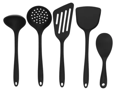 Immagine prodotto di Set di 5 utensili da cucina in silicone, colore nero