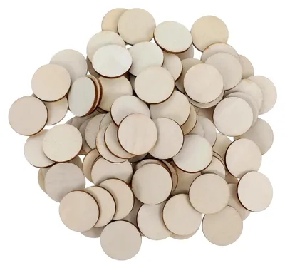Produktbild von 100 Stück Runde Holzscheiben zum Basteln, 2,5 cm Unbehandelte Naturholzscheiben für DIY Handwerk und Dekoration