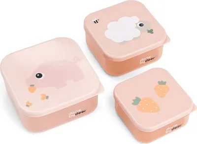 Produktbild von Done by Deer 3-tlg. Snackboxen-Set - Tiny Farm