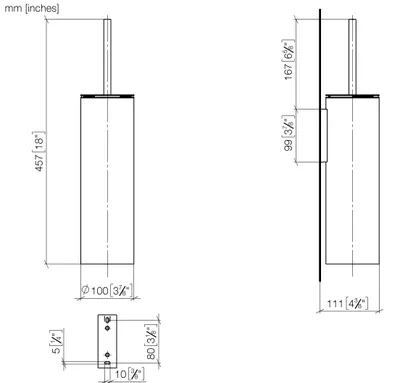 Produktbild von Dornbracht Toilettenbürstengarnitur, Wandmodell, Bürstenkopf schwarz, 83910979-42
