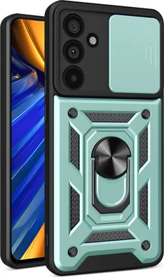 Produktbild von Hülle für Samsung Galaxy M35 Magnetische Ring Ständer Halter Dia Kameraschutz TPU Bumper Silikon Schutzhülle Grün