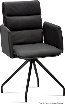 Produktbild von Armlehnstuhl (6er-Set) Dianne 52x92x60 Schwarz/Anthrazit
