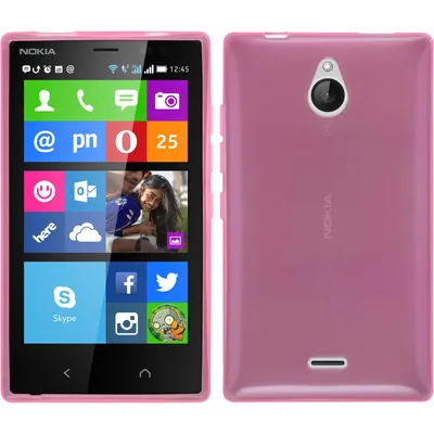 Produktbild von PhoneNatic Case kompatibel mit  Nokia X2 - rosa Silikon Hülle transparent + 2 Schutzfolien