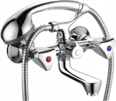 Immagine prodotto di Rubinetto da bagno a parete con doccia standard cromo