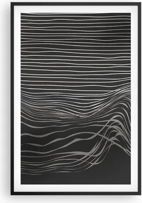 Produktbild von Gerahmtes Poster - Schwarzer Rahmen - Abstraktion Streifen Schwarz und Weiß - 61x91,5 cm - Wand Bild - Wanddeko - Wandbilder - Wandposter - Bilderrahmen - Bilder - Kunstdruck - P2BPA61x91-4152