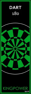Dartteppich 237 x 80 cm - schwarz mit grünen Designelementen