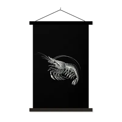 Produktbild von MuchoWow® Textilposter Shrimps - Vintage - Ernst Haeckel - Tiere - Kunst 120x180 cm mit schwarzem Rahmen - Fotos