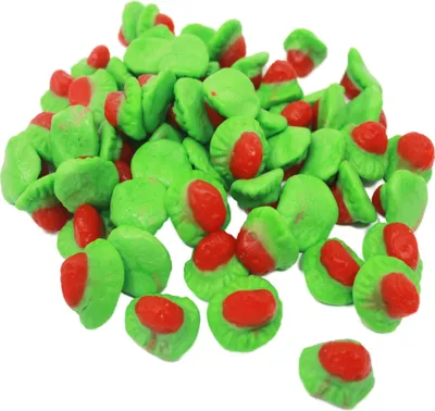 Image de Gomme de fruit Jelly fraises avec base de gomme de fruit verte halal 300g