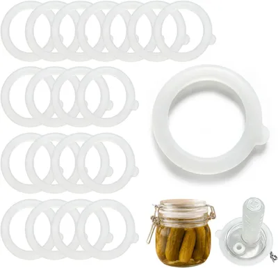 Imagen del producto de Juntas de silicona de repuesto, 70 x 97 mm, 20 unidades, para tapas de vidrio