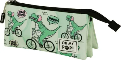 Produktbild von Oh My Pop Fan Triple 2.0 Dinorrr Federmäppchen Grün  Mann Grün One Size