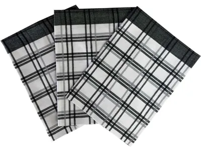 Zdjęcie produktu dla Ściereczka Extra chłonna 50 x 70 cm Tradycyjna kratka czarna 3 szt.