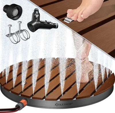 Obrázok produktu pre Vonkajšia sprcha, tmavohnedá, hliník, priemer 70 cm