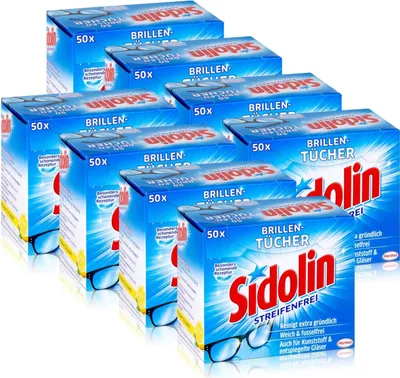 Produktbild von Sidolin Brillen Putztücher 50 stk. Tücher - Reinigt extra gründlich (8er Pack)