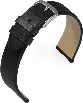 Produktbild von EULIT Uhrenarmband 12mm | Nappaleder, schwarz | Edelstahl Dornschließe