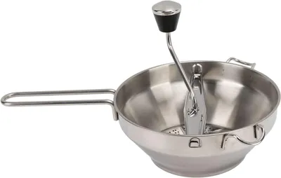 Produktbild von Edelstahl-Passiermühle mit 3 Mahlscheiben für Tomatensauce, Püree, Kartoffelpüree, Babynahrung, Marmelade, Apfelmus und Suppen