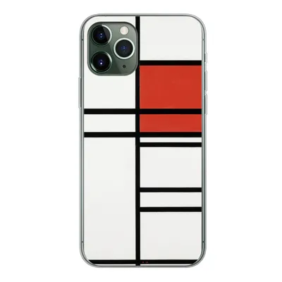 Produktbild von MuchoWow® Handyhülle Schutzhülle Hülle für iPhone 11 Pro Komposition mit Rot und Weiß - Piet Mondrian Silikon Softcase Handy Hülle - Handy