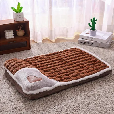Immagine prodotto di Cuccia per cani, in peluche, lavabile, colore marrone, taglia L