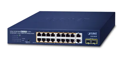 Image de PLANET 16-Port GE 802.3at + 2-Port GE + 2-Port 1000X SFP