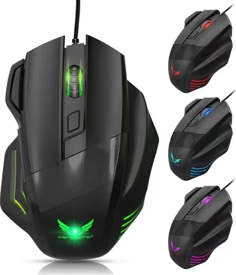 Produktbild von Gaming Maus, kabelgebunden, USB, 800/1200/1600/2400 DPI (für MAC/Laptop/PC/Notebook)