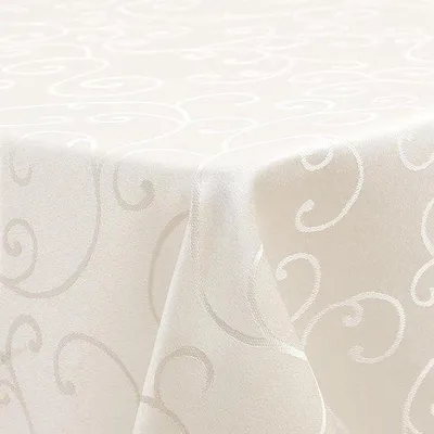 Productafbeelding van Famanu tafelkleed, 140 x 240 cm - Polyester jacquard - Met ornamenten - Gemakkelijk te onderhouden - Beige