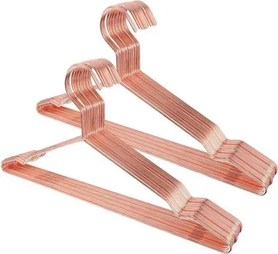 Obrázok produktu pre Malé ružové kovové vešiaky na oblečenie, 42 cm, protišmykové, pre deti