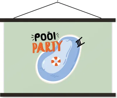Produktbild von MuchoWow® Textilposter Pool - Wasser - Blau 60x40 cm mit schwarzem Rahmen - Hölzernes