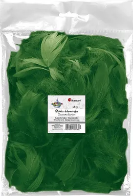 Produktbild von Dunkelgrüne Dekorationsfedern, 16 g – für Bastelarbeiten und festliche Anlässe