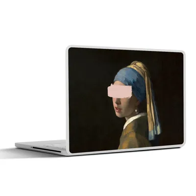 Produktbild von MuchoWow® Laptop Aufkleber Sticker Cover Mädchen mit Perlenohrring - Vermeer - Gemälde 25x18 cm - Laptop-Deko