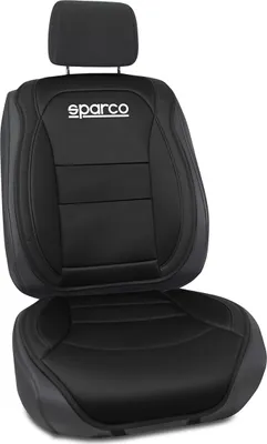 Zdjęcie produktu dla SPARCO SPCS424BK Uniwersalne pokrowce na fotele samochodowe Poliester PVC Czarny przód