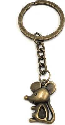 Produktbild von Onwomania Schlüsselanhänger Bronze Maus Tier Niedlich Metall Anhänger Charm