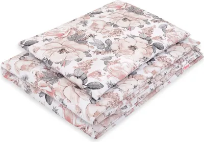 Immagine prodotto di Set di biancheria da letto per bambini in cotone, 2 pezzi, 135x100 cm - Rose color seppia