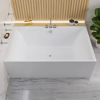 Image de ECOLAM baignoire Crown LUX 190x120 cm pour deux personnes + tablier | baignoire Duo | de qualité supérieure | siphon + silicone