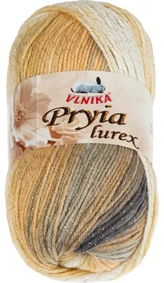 Produktbild von Garn PRYIA Polyester – 100 g / 245 m – Beige, Weiß