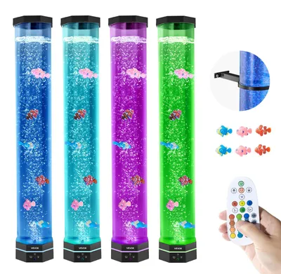 Produktbild von VEVOR Blasenschlauchlampe 16 Farben 150 cm Sensorische Aquarienlampe zur Entspannung und Beruhigung, 80cm