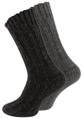Immagine prodotto di Calzini in lana grossa da alpaca, colore unito, tonalità grigie, taglia 39/42 (confezione da 2)