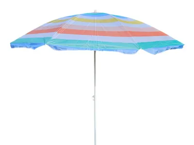 Produktbild von Sonnenschirm Strandschirm Balkonschirm UV Schutz 30+ gestreift 155 cm bunt
