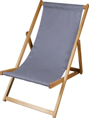 Produktbild von Liegestuhl Strandliege Sonnenliege Gartenliege Holz Geölter Liege Holzstrandliege 120kg Grau