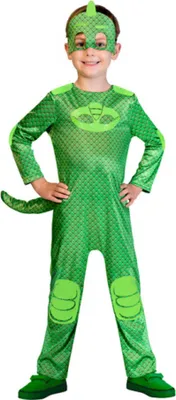 Produktbild von Amscan 9902955 - Kinderkostüm PJ Masks Gecko, Jumpsuit und Maske, Pyjamahelden