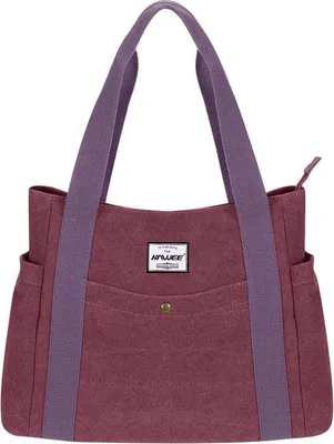 Produktbild von Famanu Shopper große Schultertasche mit Reißverschluss - lila