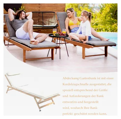 Produktbild von Schutzhülle für Gartenliege mit Kordelzug 200x70x75 cm - Wasserdichte Abdeckung für Gartenmöbel