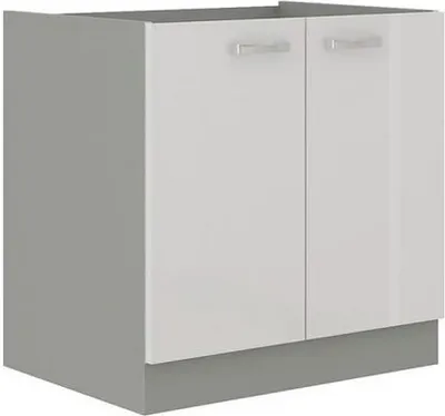 Immagine prodotto di Mobile sottolavello da cucina 80 cm GENJI - grigio / bianco lucido