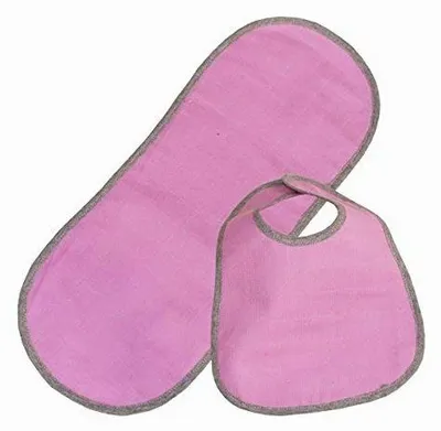 Immagine prodotto di Set di 2 bavaglini e asciugamani in mussola, rosa