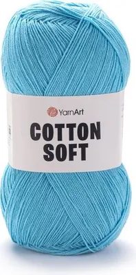 Produktbild von YarnArt Baumwolle Soft Garn, Türkis, 600m/100g, 55% Baumwolle, für Kinder geeignet